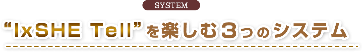 IxSHE Tellを楽しむ３つのシステム