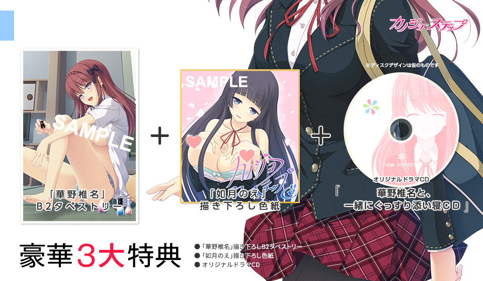 「華野椎名」描き下ろしB2タペストリー+「如月のえ」描き下ろし色紙+オリジナルドラマCD