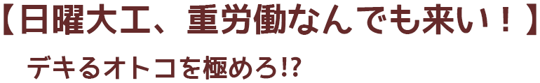 【日曜大工、重労働なんでも来い！】デキるオトコを極めろ⁉